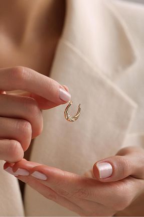 گوشواره طلا طلائی زنانه 14 عیار Tufanlar Kuyumculuk - کد 901930493