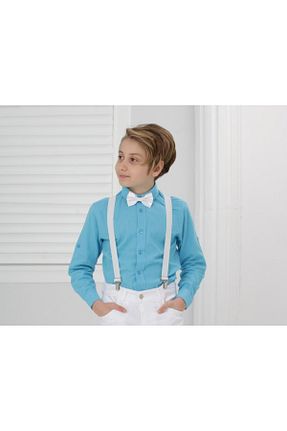 پیراهن آبی بچه گانه یقه پیراهنی Dıgıl Kids - کد 901941063