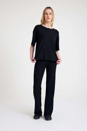 ست بالاتنه و پائین تنه مشکی زنانه بافتنی EFFE - کد 899776424