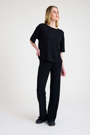 ست بالاتنه و پائین تنه مشکی زنانه بافتنی EFFE - کد 899776424