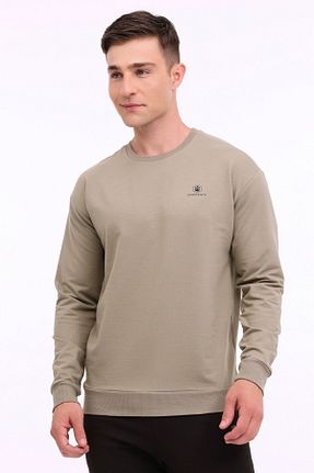 سوئیشرت خاکی مردانه ساده Lumberjack - کد 845126367