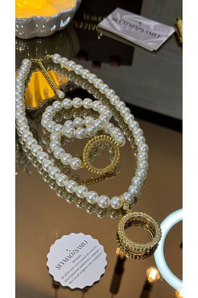 گردنبند مروارید بژ Şeyma ÖZŞAMLI - کد 789181025