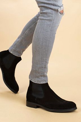بوت / نیم بوت مشکی مردانه چرم خالص Deery - کد 33715364