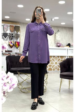 تونیک حجاب بنفش جین Magazin - کد 919811365