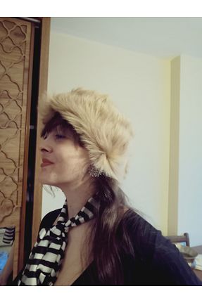 کلاه قهوه ای زنانه چرم خالص hoaryage - کد 900735301