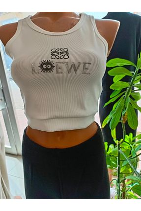 بلوز سفید زنانه Slogan Butik - کد 900737196