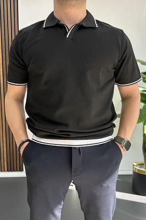 تیشرت مشکی مردانه رگولار Edwox - کد 900773974