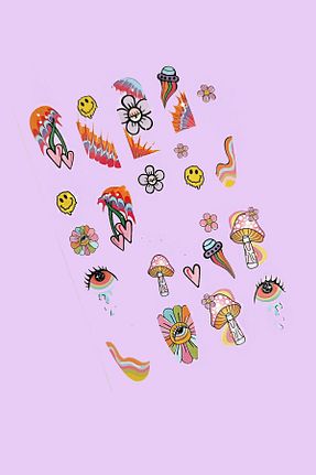 ناخن مصنوعی و اکسسوری بنفش Flash Tattoos - کد 772478757