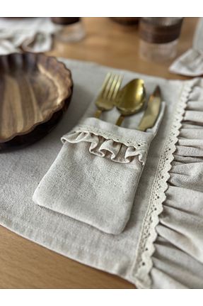 جای قاشق بژ کتان - ویسکون Mirilliahome - کد 900760202