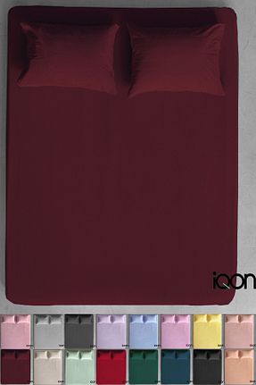 ست ملحفه تکنفره زرشکی پنبه ای İQON - کد 900770574