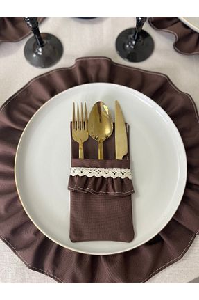 جای قاشق قهوه ای کتان - ویسکون Mirilliahome - کد 900760205
