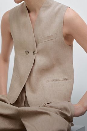 جلیقه بژ زنانه رگولار Massimo Dutti - کد 900826049