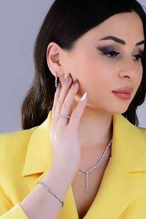 ست نقره سفید زنانه زیرکن BARIŞ TAKI - کد 42743308