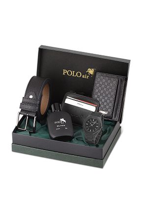 ست ساعت مچی مشکی مردانه فلزی polo air - کد 642748616