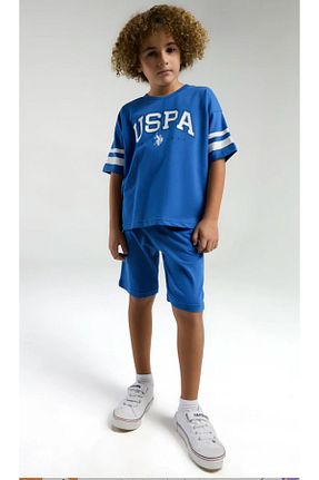 ست بالاتنه و پائین تنه آبی بچه گانه بافتنی U.S. Polo Assn. - کد 902049999