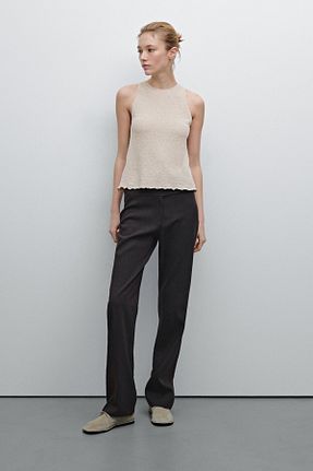 بلوز بژ زنانه ساده Massimo Dutti - کد 902492062