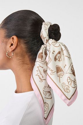 دستمال گردن نباتی زنانه پلی استر Stradivarius - کد 900820738