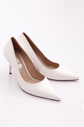 کفش پاشنه بلند کلاسیک سفید زنانه چرم مصنوعی Dgn - کد 767433902