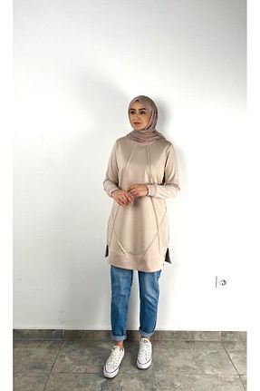 تونیک بژ زنانه بافتنی SOFT - کد 900906643