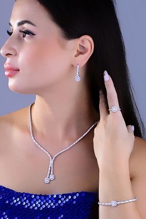 ست نقره صورتی زنانه زیرکن BARIŞ TAKI - کد 752406924