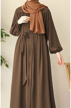 کلاه و ابایا قهوه ای زنانه پنبه پلی استر suhneva - کد 767110054