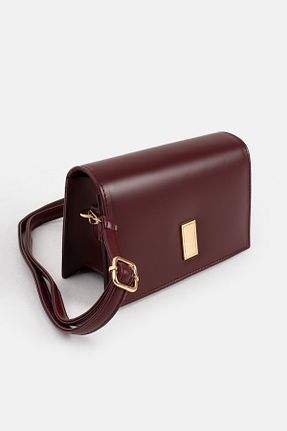 کیف دوشی زرشکی زنانه چرم مصنوعی Daj Company - کد 900945988