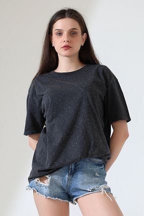 تیشرت طوسی زنانه یقه دوچرخه Esberin - کد 900922504