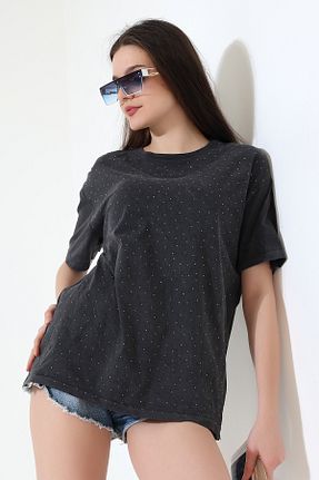 تیشرت طوسی زنانه یقه دوچرخه Esberin - کد 900922504