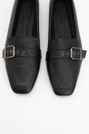 کفش لوفر مشکی زنانه چرم خالص luvishoes - کد 901014092