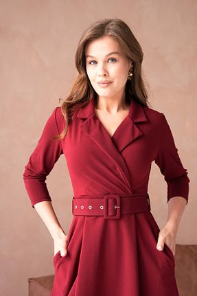 لباس زرشکی زنانه بافتنی 4S1B FASHION - کد 900986956