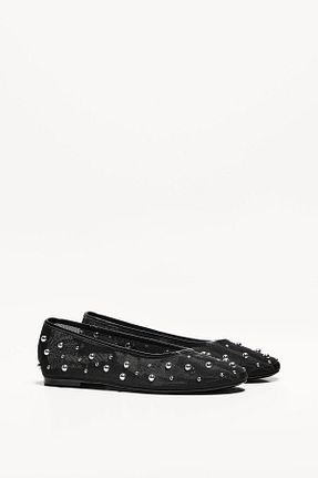 کفش آکسفورد مشکی زنانه پارچه ای Bershka - کد 900985997