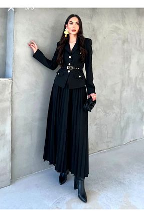 ست بالاتنه و پائین تنه حجاب مشکی زنانه Relaxed CLASSY.MODA - کد 901005953