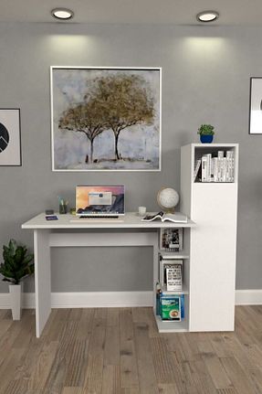 میز تحریر سفید 122 سانتی متر Moonlife - کد 80300697