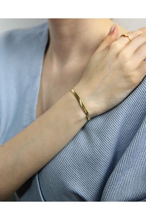 دستبند استیل (فولاد) طلائی زنانه استیل (فولاد) MARCİELO Accessories - کد 900729065