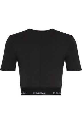 تیشرت مشکی زنانه کراپ Calvin Klein - کد 902177513