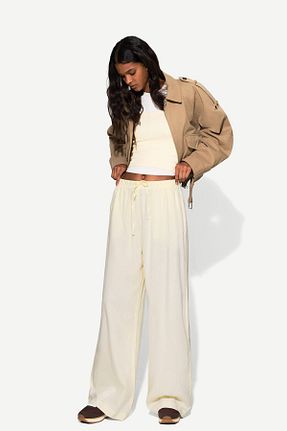 شلوار زرد زنانه کتان Bershka - کد 901085565