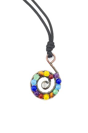 گردنبند جواهر نارنجی زنانه برنجی Chavin - کد 118354948