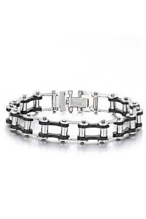 دستبند استیل (فولاد) مشکی مردانه استیل (فولاد) Chavin - کد 198355684