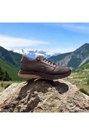 کفش اسنیکر قهوه ای مردانه چرم اصل Greyybull Shoes - کد 897915530