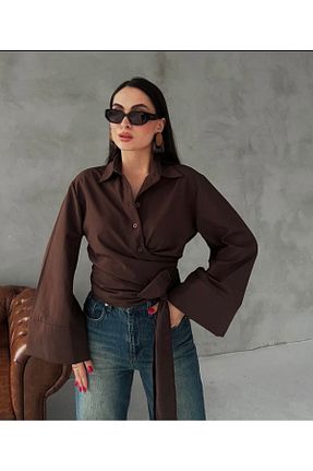 پیراهن قهوه ای زنانه کراپ AÈC PRIVÈ - کد 901084942