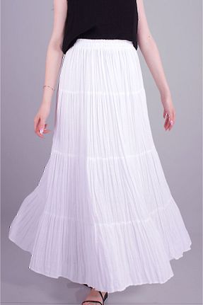 دامن سفید زنانه پنبه ای DSB - کد 833605430