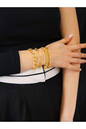 دستبند جواهر زرد زنانه روکش طلا MARCİELO Accessories - کد 901095037
