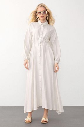 لباس حجاب بژ زنانه رگولار Olcay - کد 901149016
