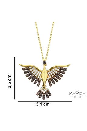 گردنبند نقره قهوه ای زنانه 925 عیار Kayra Mücevher - کد 788176497