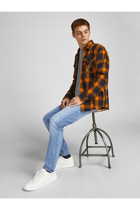 شلوار جین آبی مردانه پاچه لوله تفنگی Jack & Jones - کد 239577030