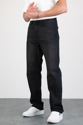 شلوار جین مشکی مردانه پاچه پهن HLT JEANS - کد 900382767