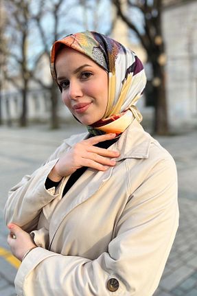 روسری رنگی پلی استر Aker - کد 899975293