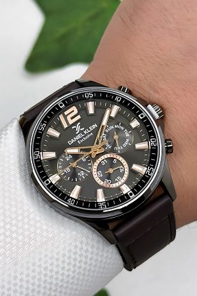 ساعت مچی قهوه ای مردانه 45 میلی متر Daniel Klein - کد 856232493
