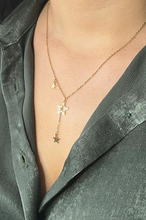 گردنبند استیل ( فولاد ) طلائی زنانه استیل (فولاد) Allmisse - کد 900036078