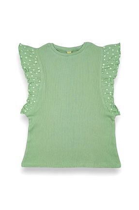 بادی سبز بچه گانه یقه دوچرخه Via Girls - کد 901587246